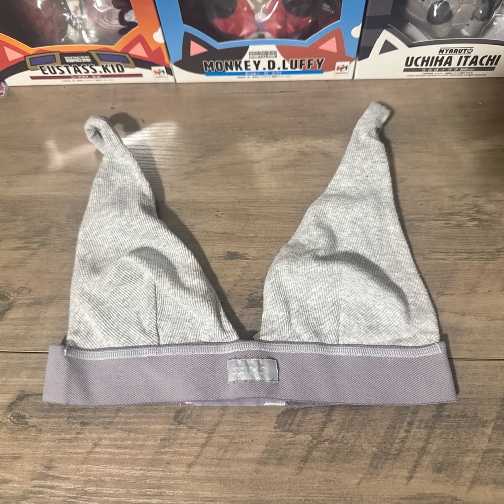 SKIMS cotton grey plunge bralette